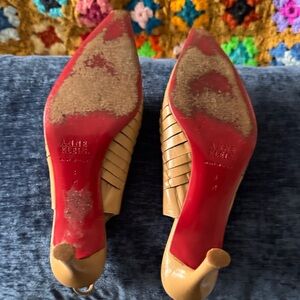 Anne Klein Tan Heels with Red Soles